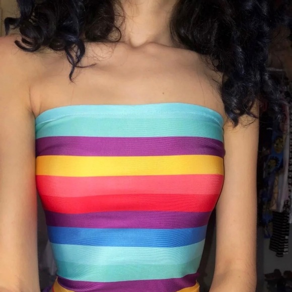 ✨ NEW #Colorful XS-S Stretchy Tube Top ✨ - Picture 4 of 4